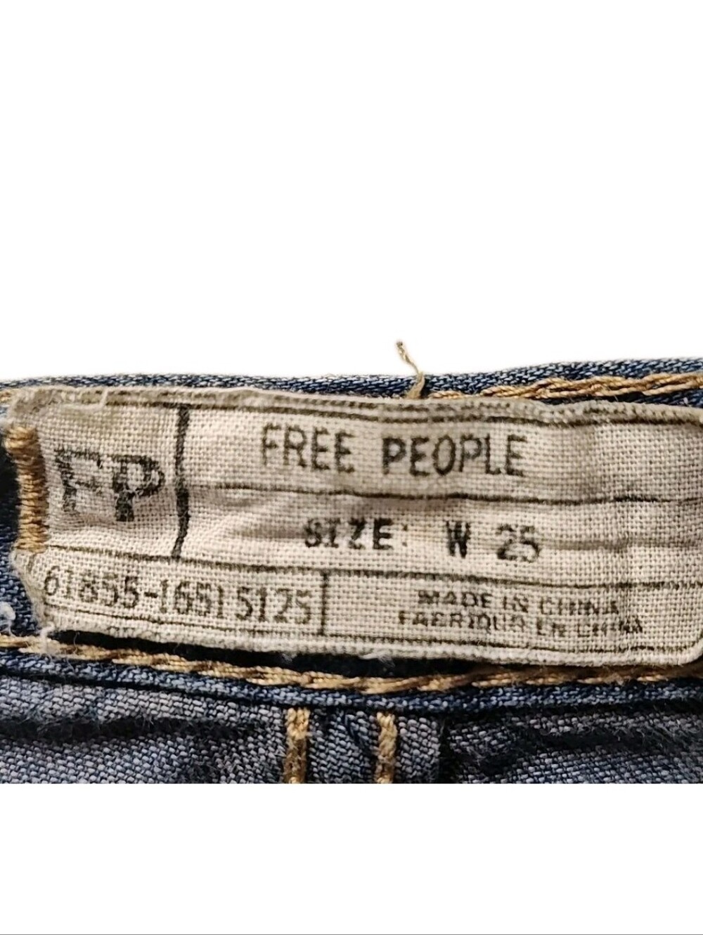 Free People Y2K Low Rise Extreme Flare Jeans Blue Denim Bell Bottoms Sz 25 28/32 - Picture 4 of 7